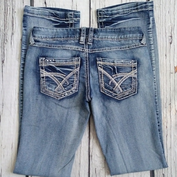 Red Camel Embellished Low Rise Bootcut Jeans Sz 5 - Picture 6 of 8